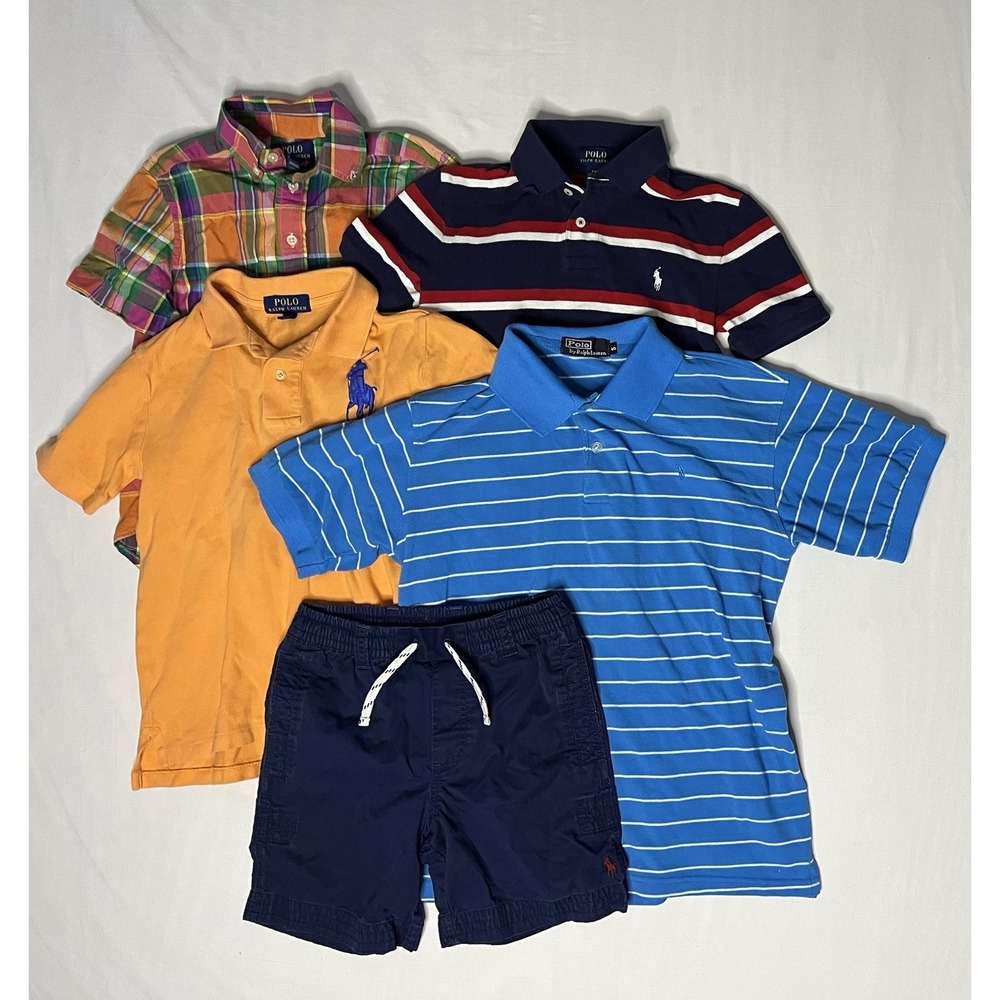 Polo Ralph Lauren Shirt's Shorts Boy's Size Small 8 Multicolored Mixed Lot X5
